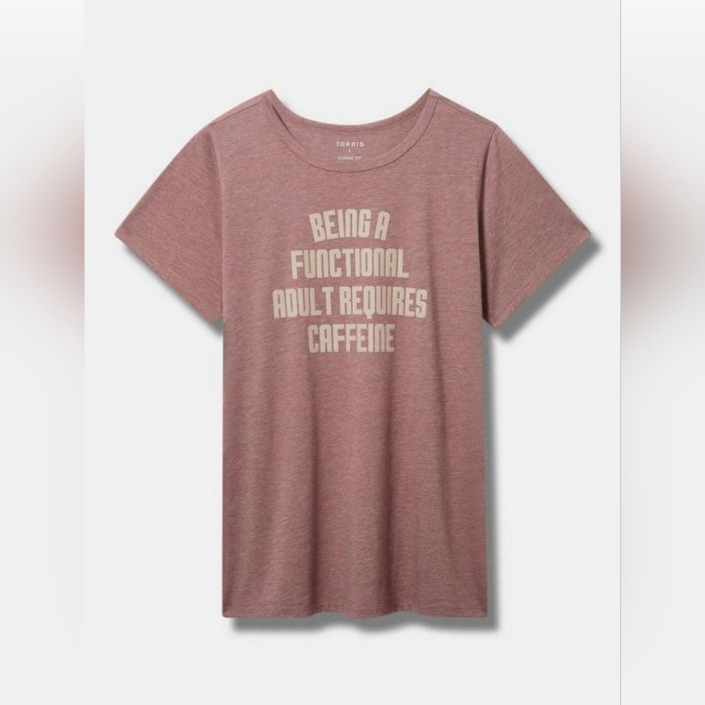 TORRID “BEING A FUNCTIONAL ADULT.” Classic Fit Cotton Crew Tee Sz  SZ 00/10/M/L